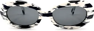 Alain Mikli White D305 Special Edition Dalmatians Oval Sunglasses