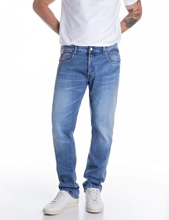 Replay Straight-Jeans REPLAY GROVER, Herren, Gr. 34, L&auml;nge 36, medium blau 844, Denim/Jeans, Obermaterial: 99% Baumwolle, 1% Elasthan, straight fit lang, Jea