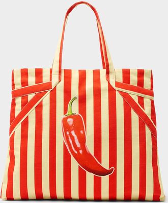 Simons Womens Colourful striped Tote Bag