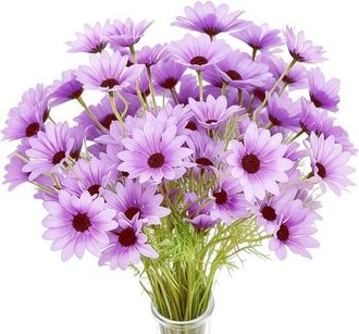 OEM Ramo De Flores Artificiales Moradas Con 10 Piezas, Perfecto Para La Decoraci&oacute;n Del Hogar, Proyectos De Manualidades Y Decoraci&oacute;n De Fiestas