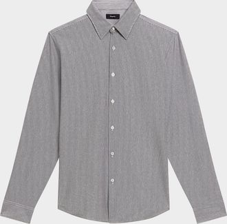 Theory Mens Sylvain Micro-Stripe Sport Shirt