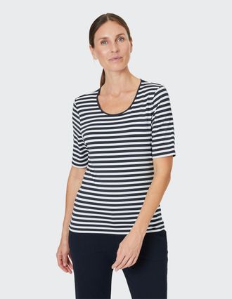 Joy T-Shirt JOY SPORTSWEAR ALLISON, Damen, Gr. 36, blau (night stripes), Single Jersey, Obermaterial: 95% Polyamid, 5% Elasthan, gestreift, normal, Rundha