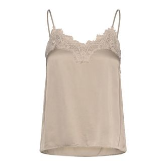 Rosemunde Feminine Lace Top Silver Lining - female - Rosemunde - Sleeveless Tops - Gray - XS - Tops