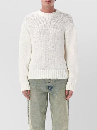 Sunflower textured crew neck organic cotton sweater