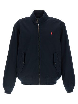 Polo Ralph Lauren Logo Embroidery Bomber Jacket Puffer Jackets Blue