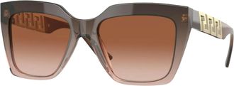 Versace La Greca Sunglasses in Brown Transparent/Gradient Beige Women
