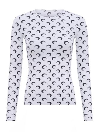 Marine Serre Neutrals Repeating Crescent Moon Top