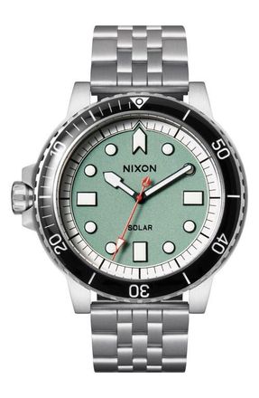 Nixon The Stinger Dive Bracelet Watch, 44mm in Silver /Jade /White at Nordstrom