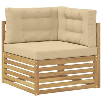 vidaXL Sof&aacute; De Esquina Para Exteriores Madera De Acacia S&oacute;lida Blanco Vidaxl