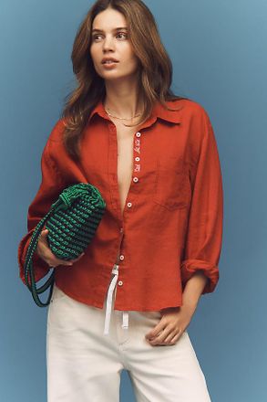 Maeve Shrunken Bennet 100% European Linen Buttondown Shirt