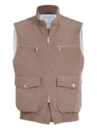 Brunello Cucinelli padded zip-up vest - Brown