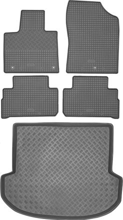 OEM Hyundai Santa Fe Iv Suv A Partir De 2020 Set - Alfombrillas De Goma Para Coche + Alfombrilla Para Maletero