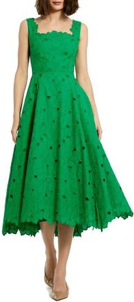 Mac Duggal Embroidered Floral A Line Sleeveless Midi Dress in Spring Green at Nordstrom, Size 12