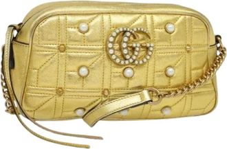 Gucci Pre-owned Leather gucci-bags - Dames - Vintage Schoudertas - Geel - ONE Size - Vintage