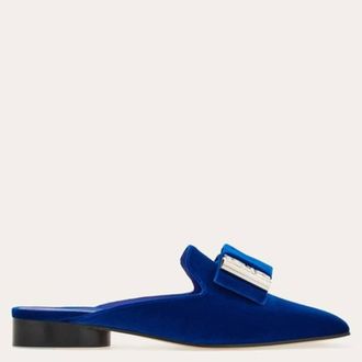 Ferragamo Double-Bow Mule With Crystals, Size 7 C