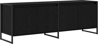vidaXL Gabinete De Tv Roble Negro 140 X 36 X 49.5 Cm Vidaxl