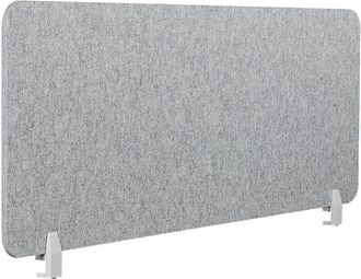 Beliani Beliani - Panel Separador Ac&uacute;stico Biombo Escritorio Pet Abrazaderas De Montaje Tela Tapizado 160 X 50 Cm Gris Split
