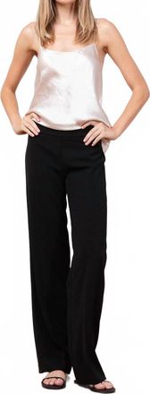 Avenue Montaigne Flavia Crepe Wide Leg Pull-On Pants In Black