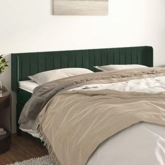 vidaXL Cabecero De Terciopelo Verde Oscuro 163x16x78/88 Cm Vidaxl