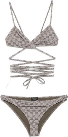 Gucci Wrap-Around Driehoek Bikini Top - Dames - Bikinis - Grijs - XS - Badmode