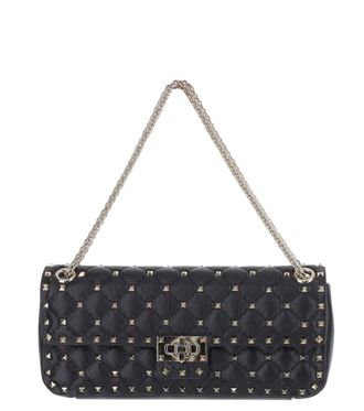Valentino Garavani Black Rockstud Medium Shoulder Bag