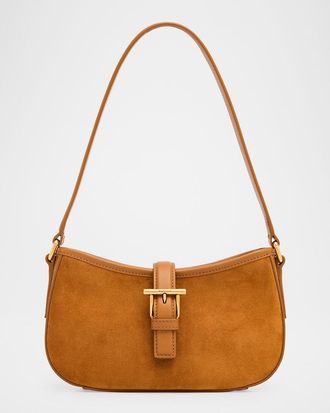 Alexander McQueen T-Bar Mini Suede Shoulder Bag
