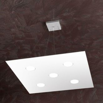 Top-Light Lampadario moderno top light area 1127 s5 gx53 led monoemissione metallo sospensione, finitura metallo bianco