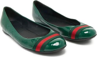 Gucci Ballerine con decorazione Web - Verde