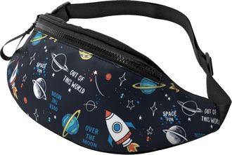 Generic Space Elements Cartoon Waist Bag Bum Bag Fashion Waistpacks For Men Ladies Sport 14X35Cm