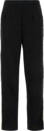 Bode Zwarte Crepe Broek - Dames - Straight fit broeken - Zwart - W25 - Broeken