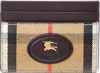Burberry Check E-Canvas & Leather Card Holder