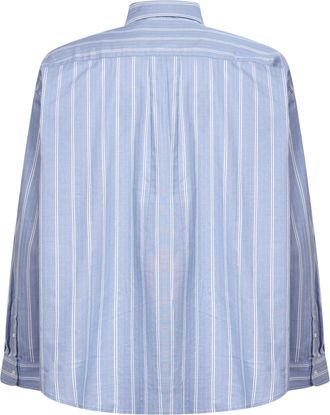 Carhartt Work in Progress Mens Long Sleeve Shirt Light Blue Striped Cotton
