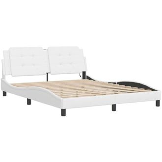 vidaXL vidaXL Bed Frame with LED without Mattress Zadar White 160x200 cm
