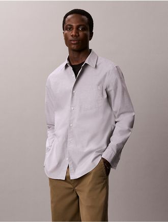 Calvin Klein Jeans Calvin Klein Mens End-On-End Washed Classic Shirt - Grey - 2XL