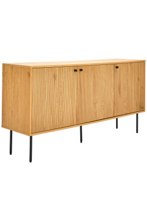 CARRYHOME Sideboard, Schwarz, Eichefarben, Metall, 3 Fächer, 150x75x40 cm, Typenauswahl, Beimöbel erhältlich, stehend, Kleinmöbel, Kommoden