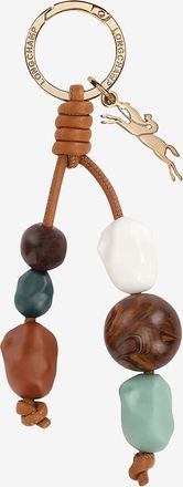 Longchamp Schlüsselanhänger aus Leder und Holzperlen Le Pliage Extra