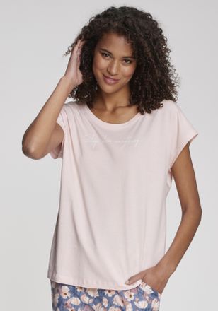 Vivance Pyjamaoberteil VIVANCE DREAMS, Damen, Gr. 32/34, rosa, Single Jersey, Obermaterial: 50% Baumwolle, 50% Viskose, unifarben, Basic, Rundhals, Shirts Pyj