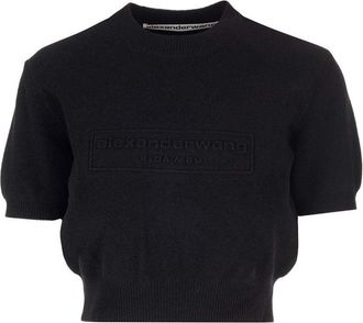 Alexander Wang Embossed Logo Ribbed Ss Tee