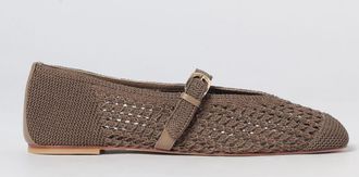 Stuart Weitzman Ballerine Mary Jane in maglia traforata con cinturino