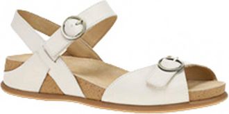 Dansko Womens Candace Flat Sandals In Ivory Full Grain