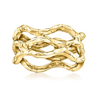 Ross-Simons 14kt Yellow Gold Wavy Openwork Ring