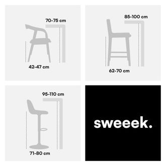 Sweeek Silla vintage de madera y rat&aacute;n, set de 2, negro