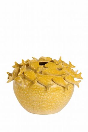 Light And Living Vaso Giallo In Ceramica Suggestivo Light & Living Fish