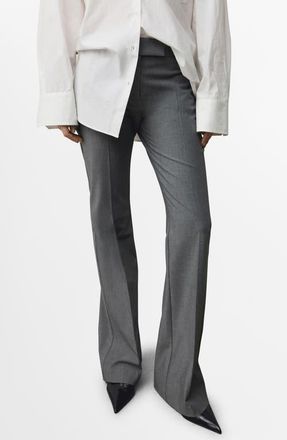 Mango Mid Rise Flare Pants in Grey at Nordstrom, Size 6