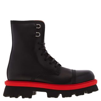 Ferragamo Faraway Chunky Combat Boots, Size 9 E
