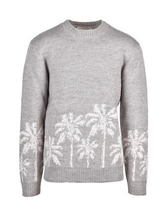 Tooco Grey Acrylic-Blend Crewneck Sweater