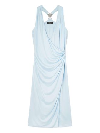 Versace Draped Midi Dress with V-Neckline