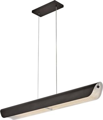 Elstead Lighting L&aacute;mpara colgante lineal LED, &Oacute;xido negro