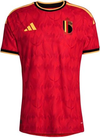 adidas Belgium 26 Home Authentic Jersey Asia Sizing Red Bold Gold JM8378