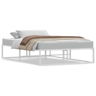 Berkfield Home Bed Frame without Mattress White 120x200 cm Metal | Size: Small Double